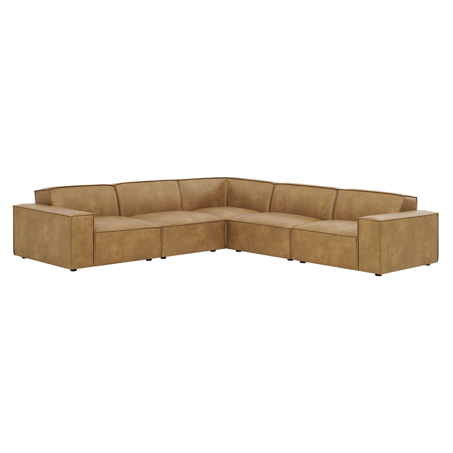 Restore 5-Piece Vegan Leather Modular L-Shaped Sofa by Modway EEI-7412