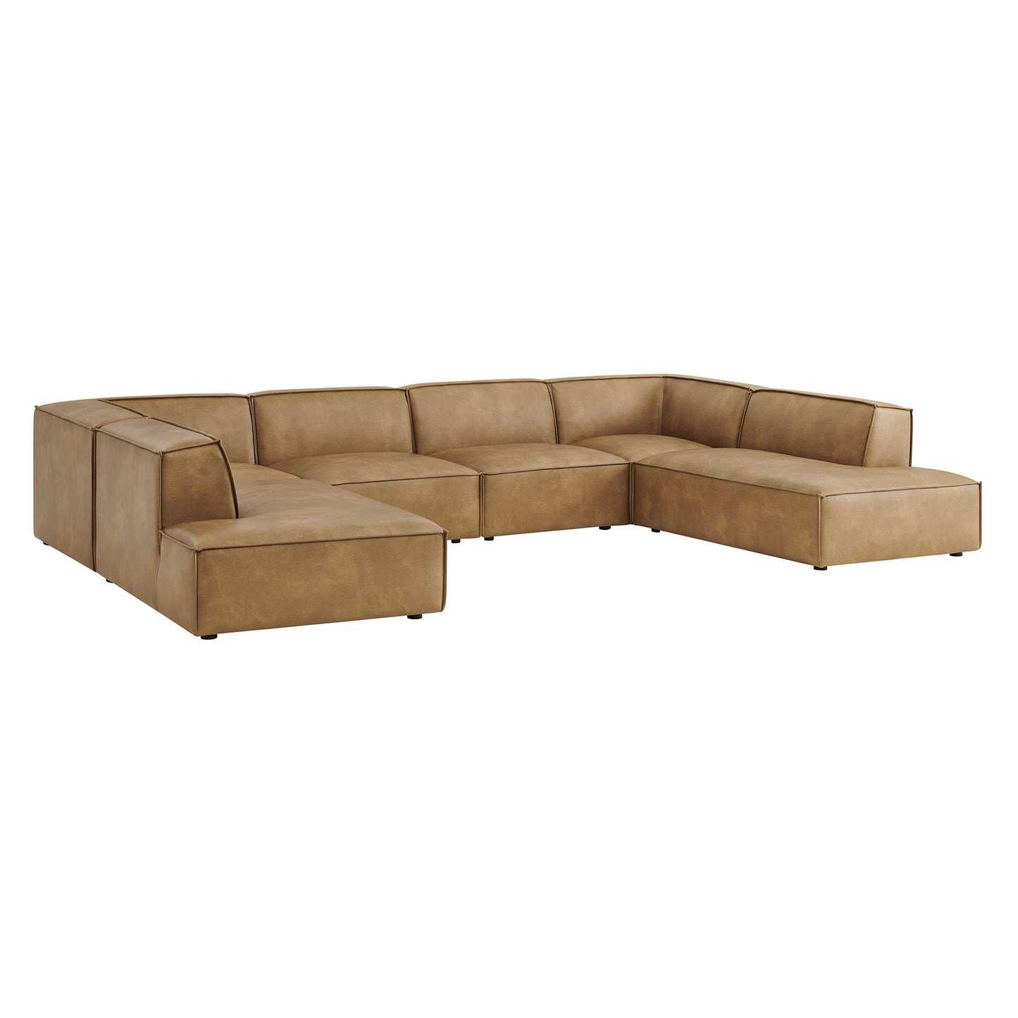 Restore 6-Piece Vegan Leather U-Shaped Armless Sectional Sofa by Modway EEI-7416
