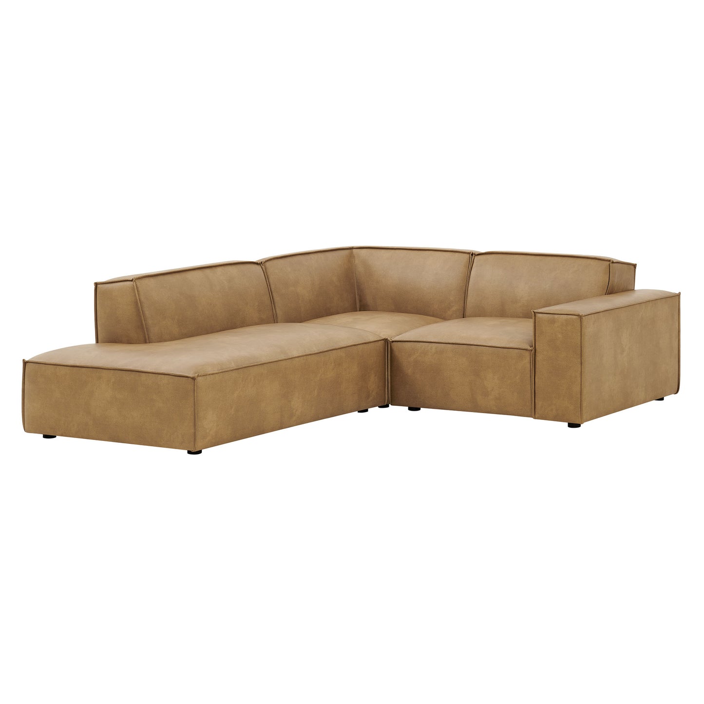 Restore 3-Piece Vegan Leather Modular L-Shaped Sectional Sofa by Modway EEI-7420