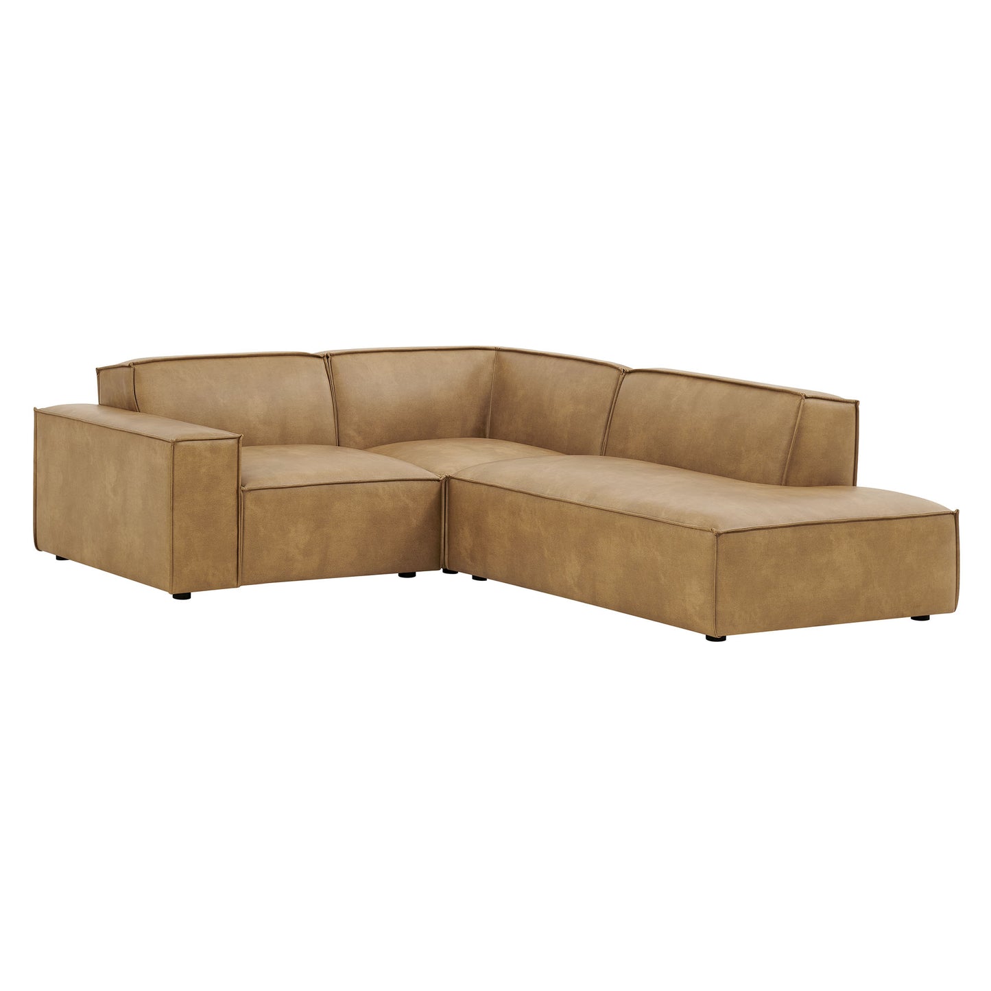 Restore 3-Piece Vegan Leather Modular L-Shaped Sectional Sofa by Modway EEI-7422