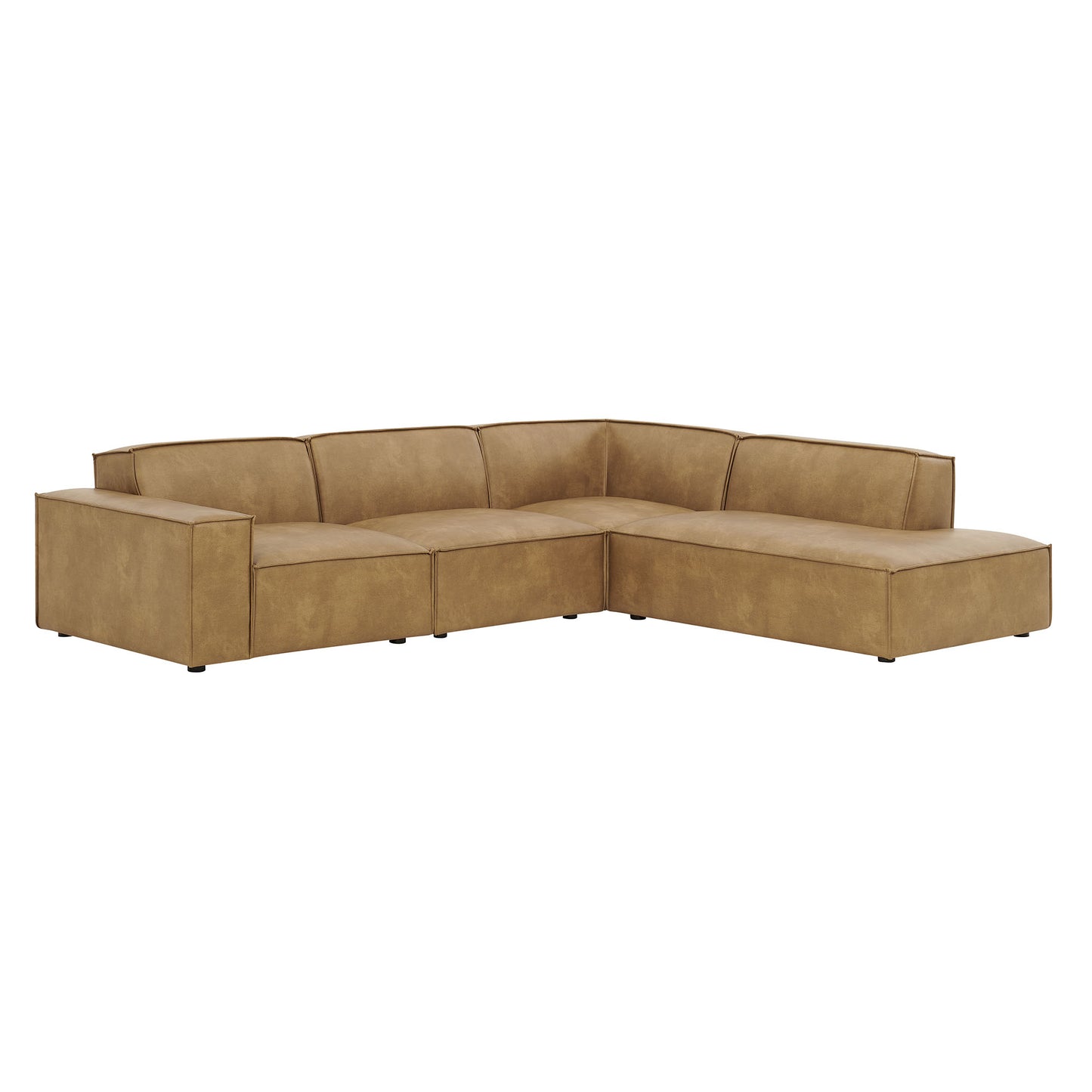 Restore 4-Piece Vegan Leather Modular L-Shaped Sofa by Modway EEI-7430