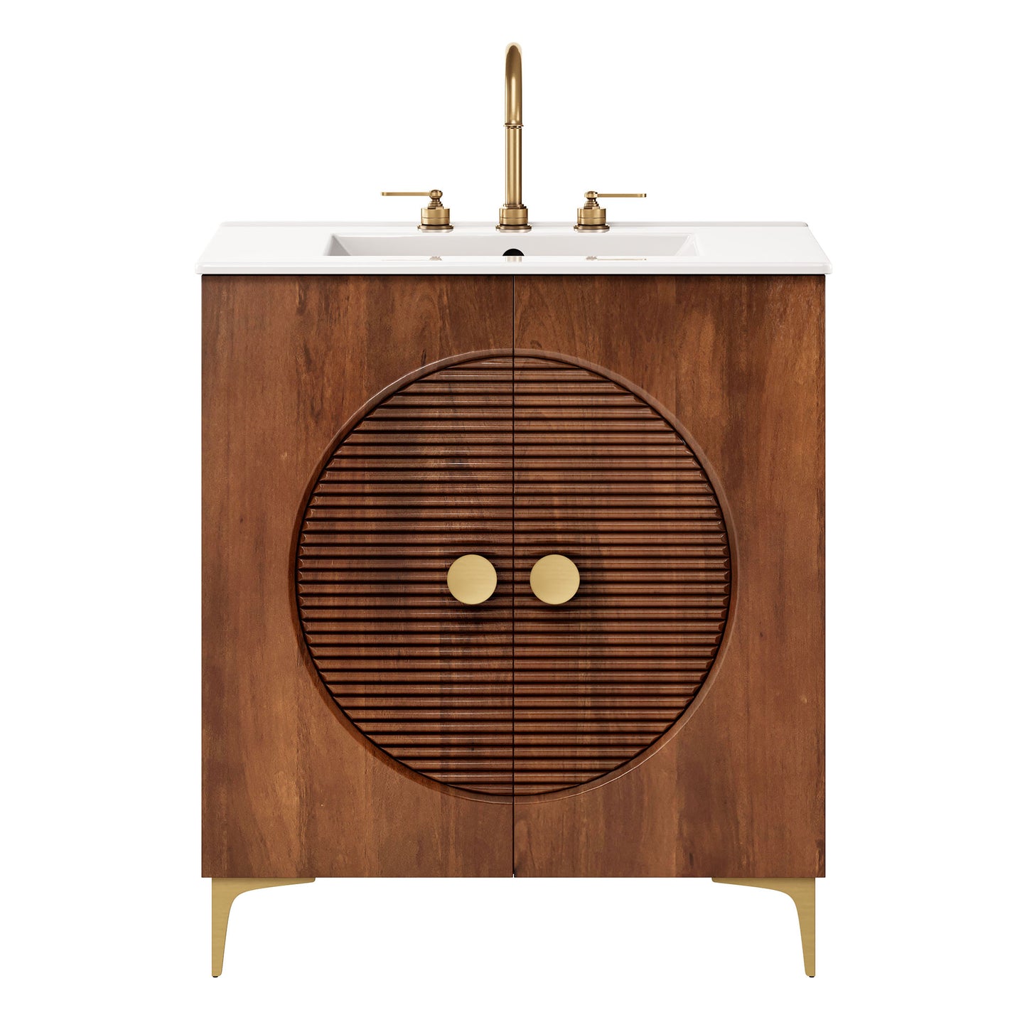 Vernon 30" Fluted Wood Vanity Cabinet With Sink by Modway EEI-7454