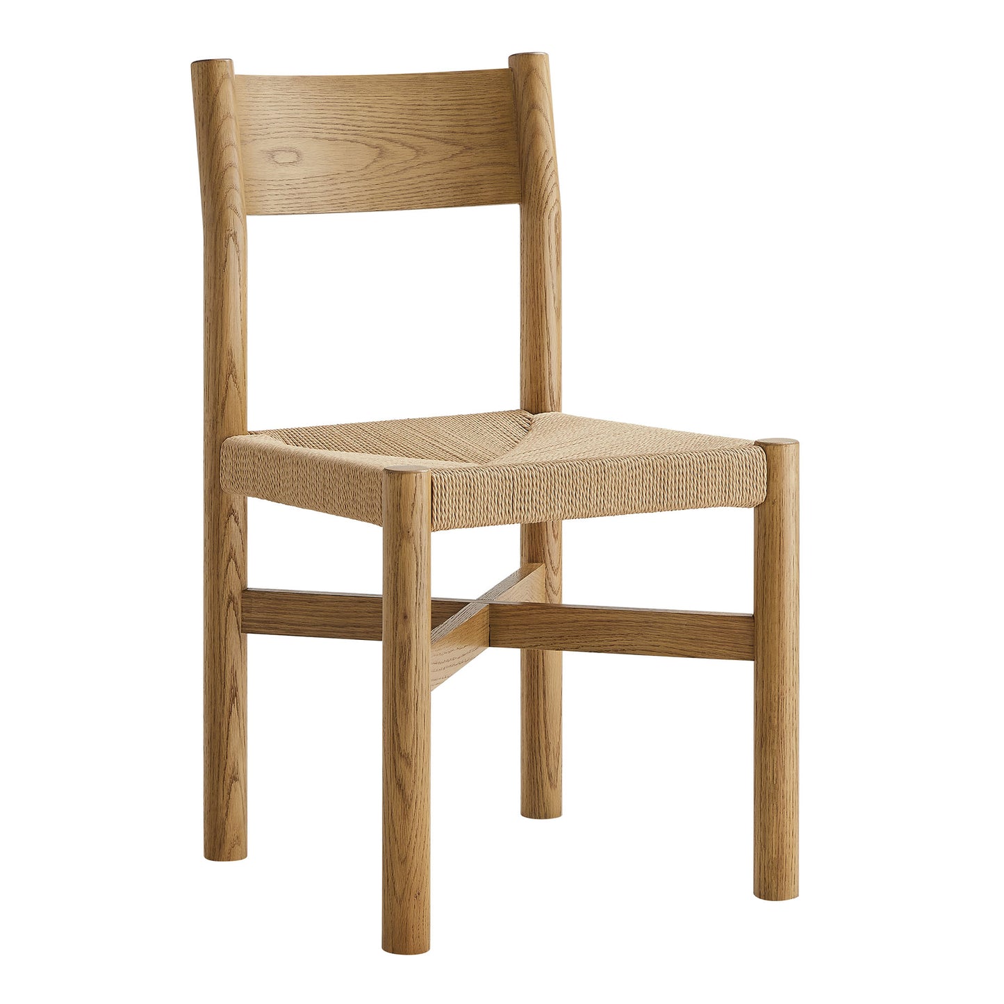 Alvia Oak Wood Dining Side Chair With Woven Seat by Modway EEI-7541