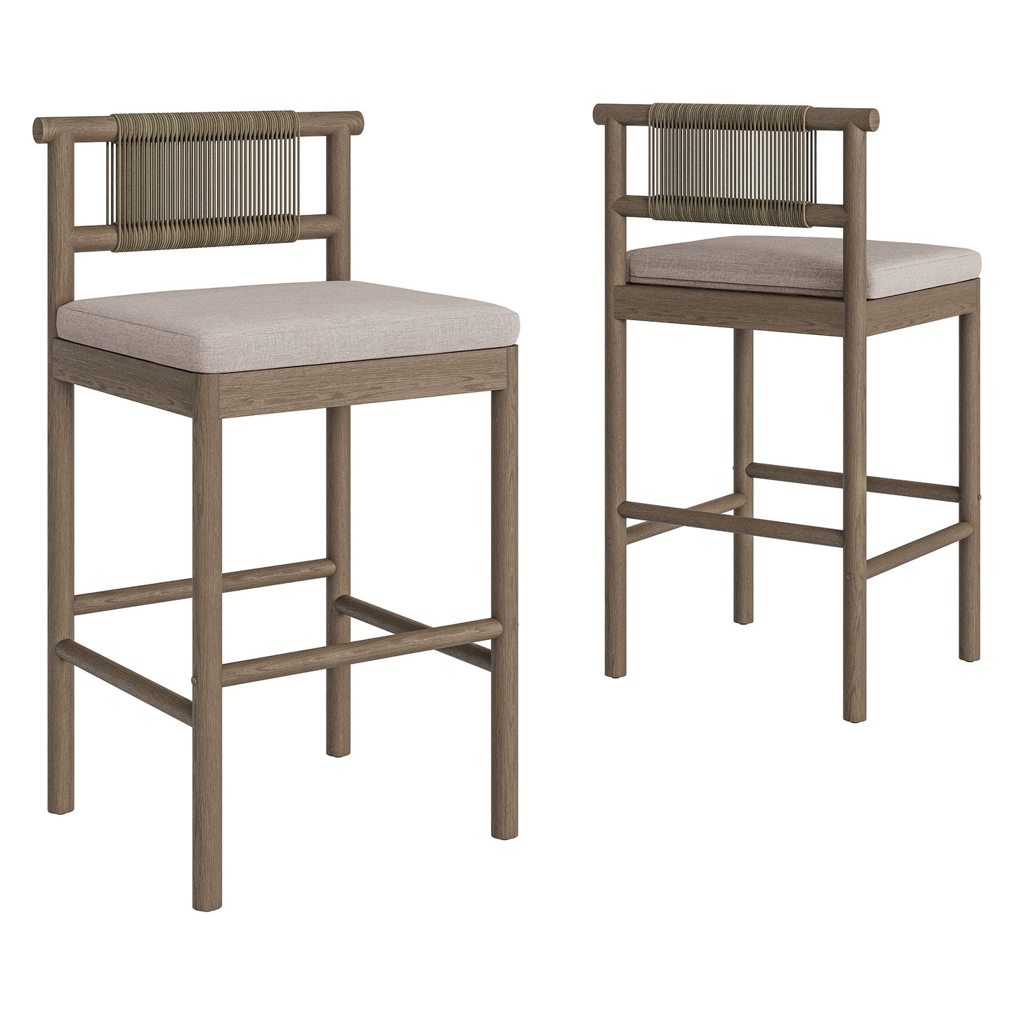 Eleni Outdoor Patio Teak Wood Bar Stools Set of 2 by Modway EEI-7626
