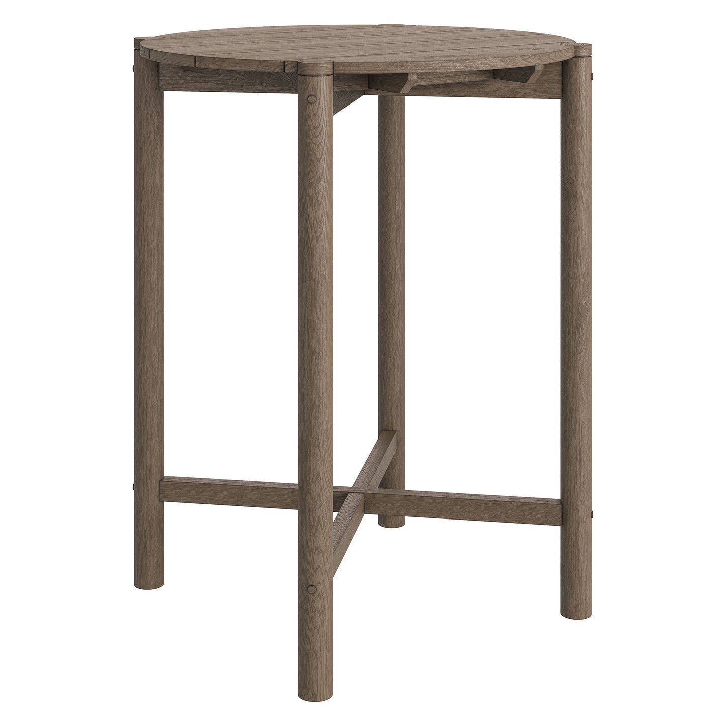Eleni Round 35 Inch Outdoor Patio Teak Wood Round Bar Table by Modway EEI-7628