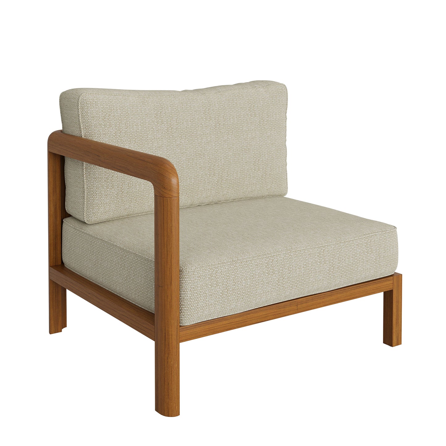 Kona Outdoor Patio Teak Wood Left-Arm Facing Modular Armchair by Modway EEI-7636