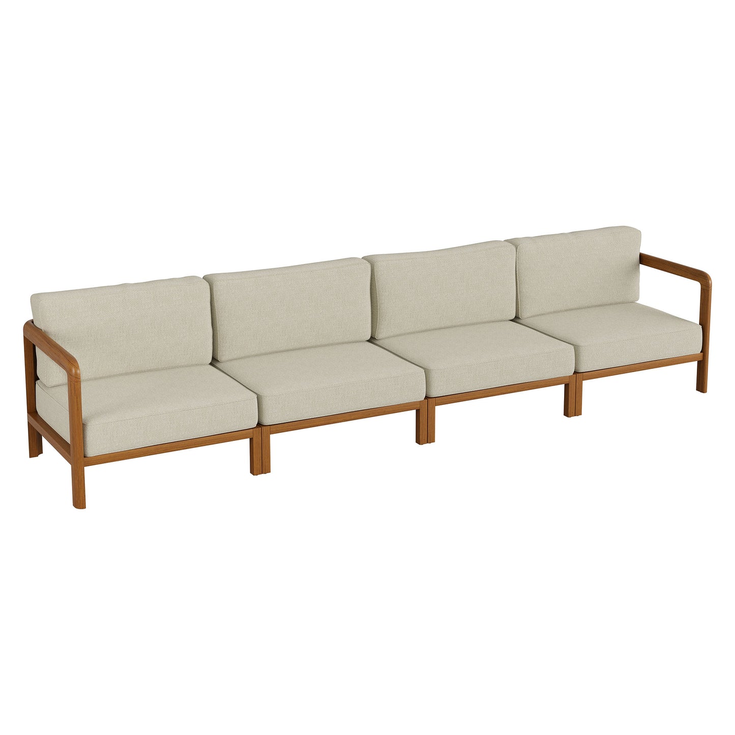Kona 4-Piece Outdoor Patio Teak Wood Modular Sofa Set by Modway EEI-7649