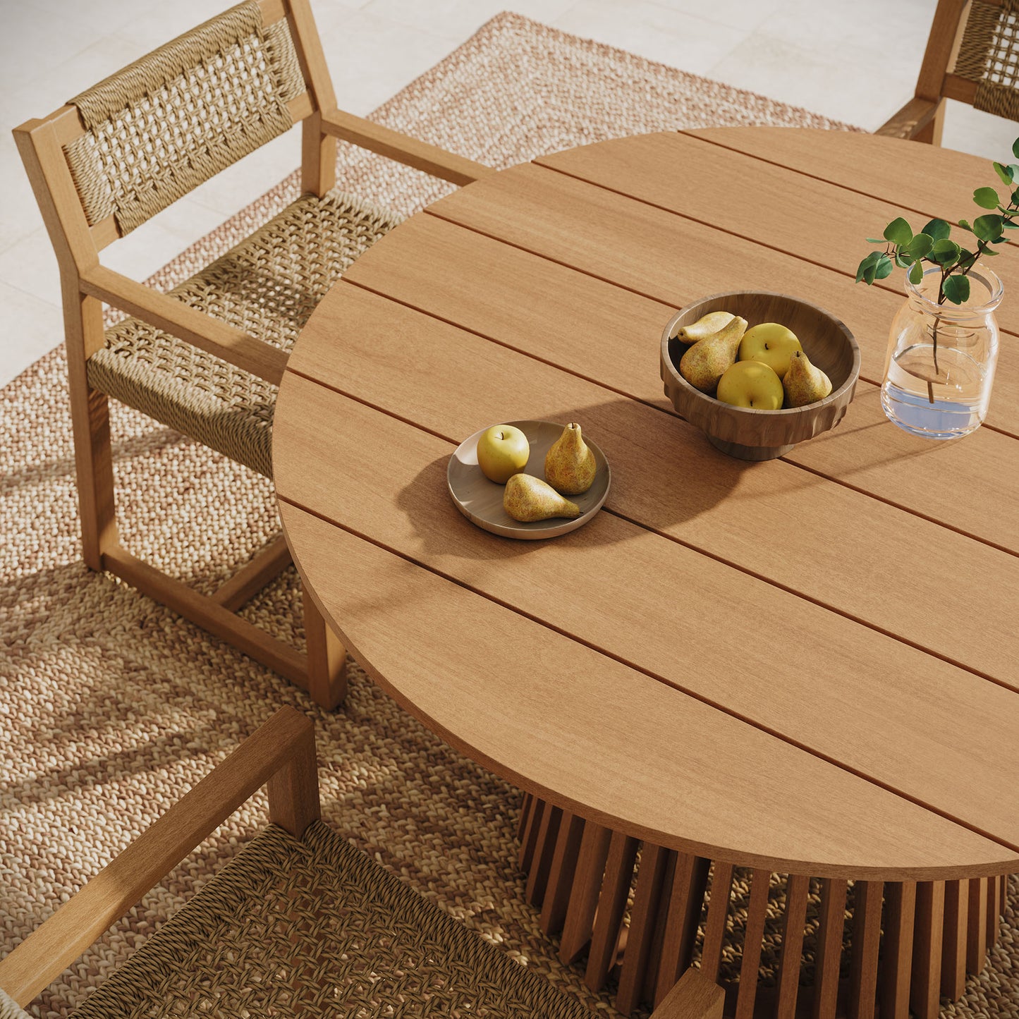Lane 47 Inch Round Outdoor Patio Teak Wood Dining Table by Modway EEI-7683