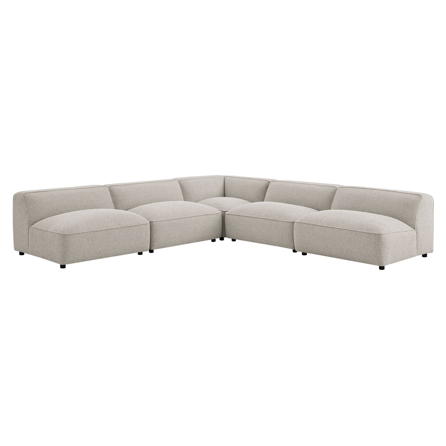 Auren 5 Piece Lattice Bouclé Upholstered Modular Corner Sectional by Modway EEI-7725
