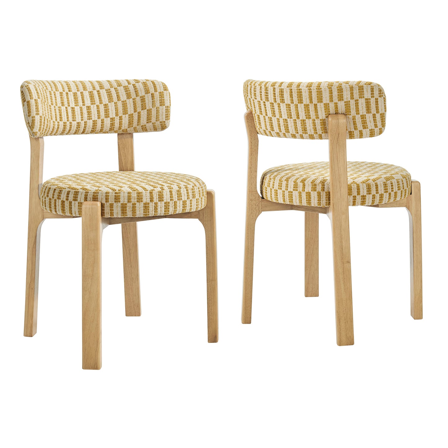 Marsha Retro Upholstered Fabric Dining Chairs Set of 2 by Modway EEI-7815