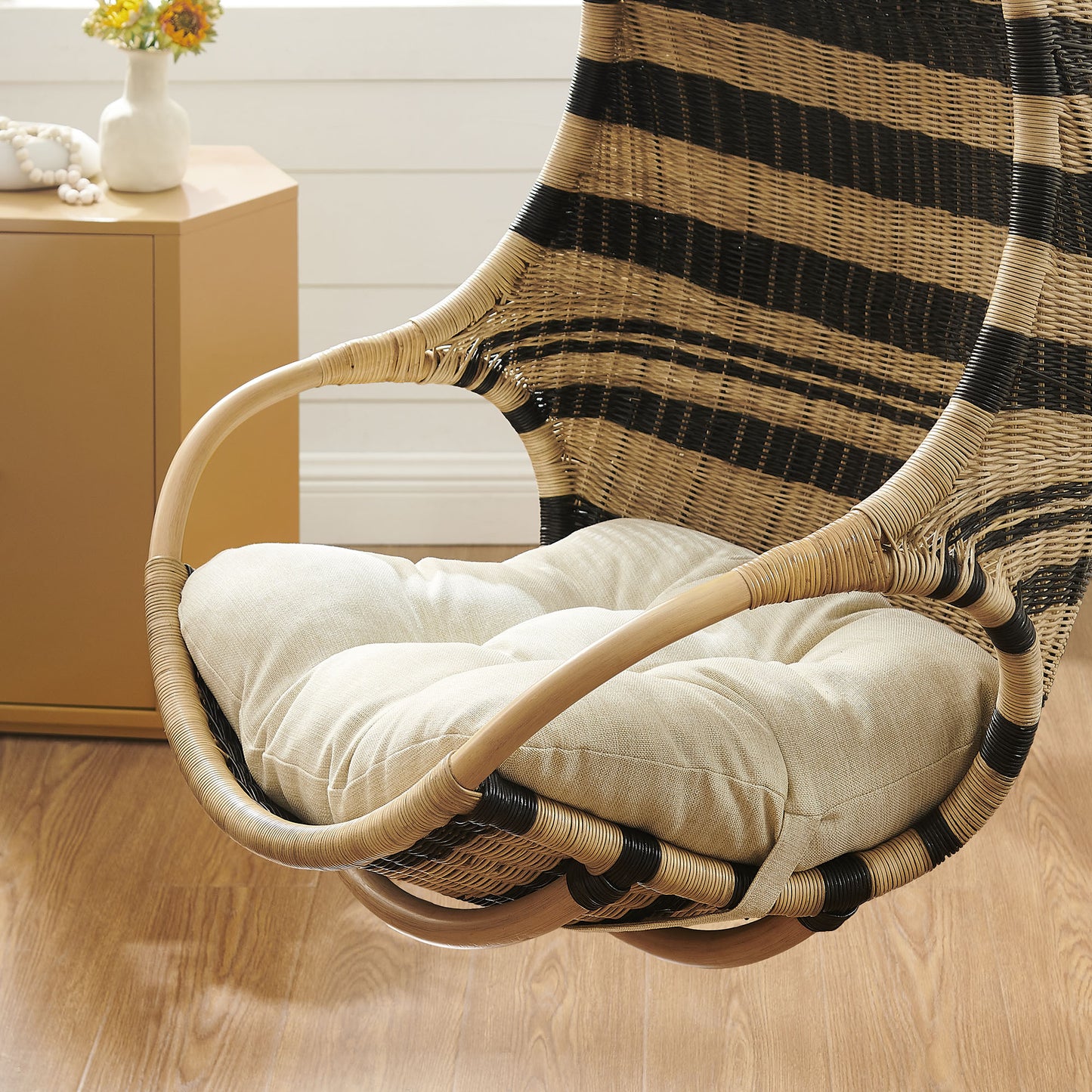 Carlo Two-Tone Woven Natural Rattan Hanging Chair by Modway EEI-7934