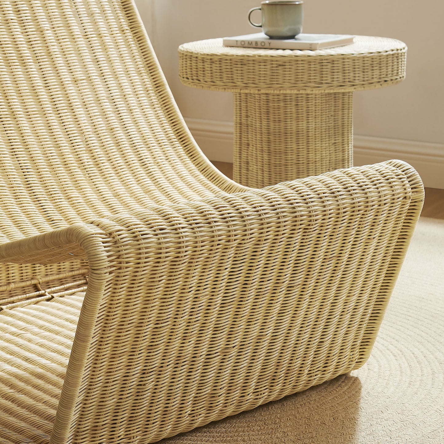 Eira Continuous Curved Natural Rattan Lounge Chair by Modway EEI-7937