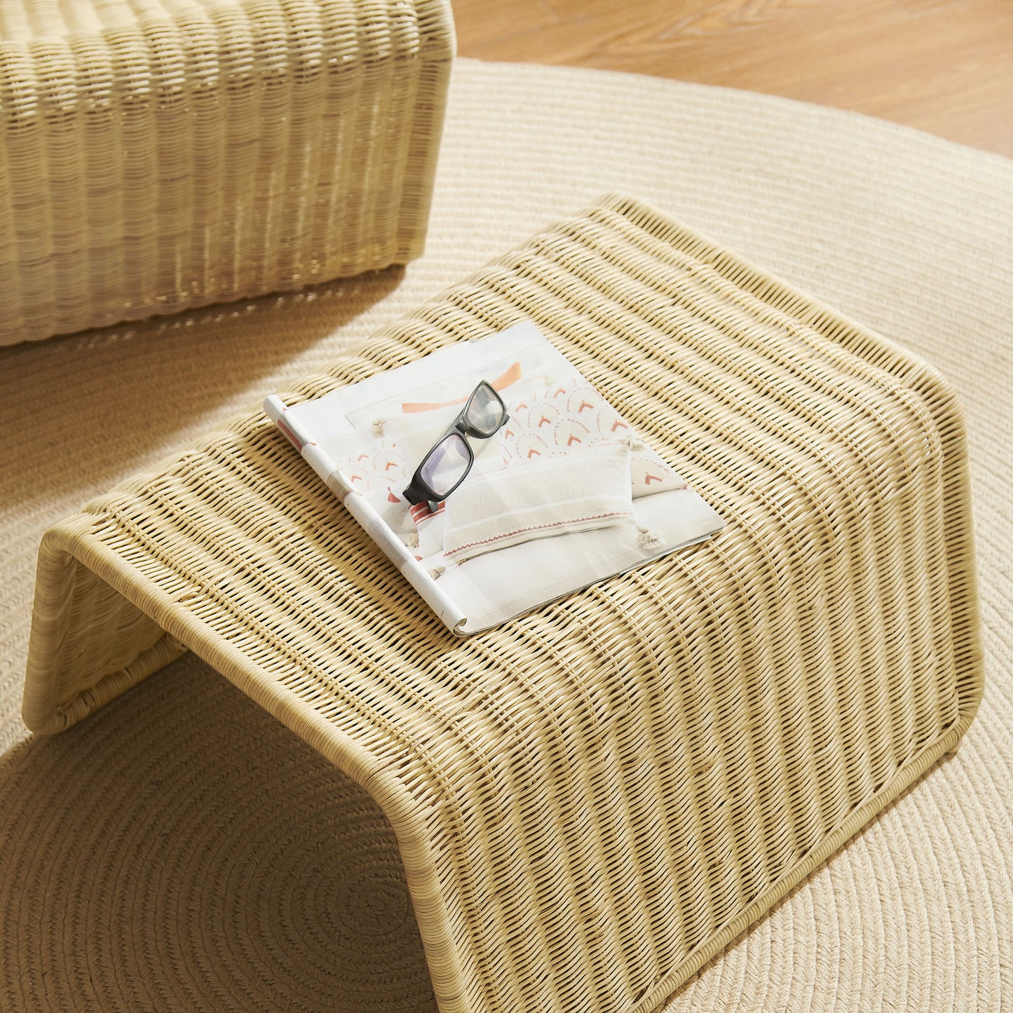 Eira Waterfall Natural Rattan Ottoman by Modway EEI-7939