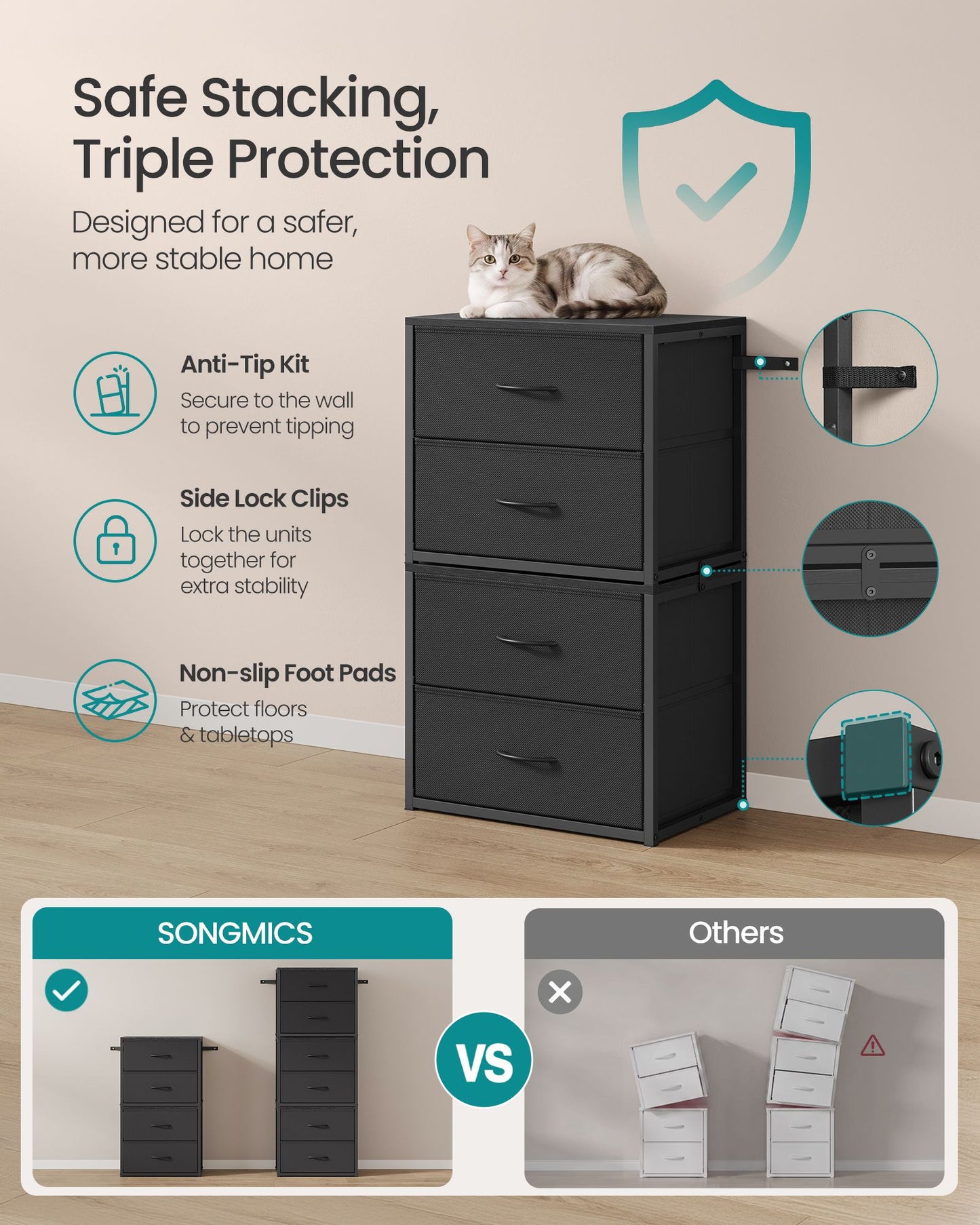 SONGMICS Closet Organizers and Storage – Ink Black