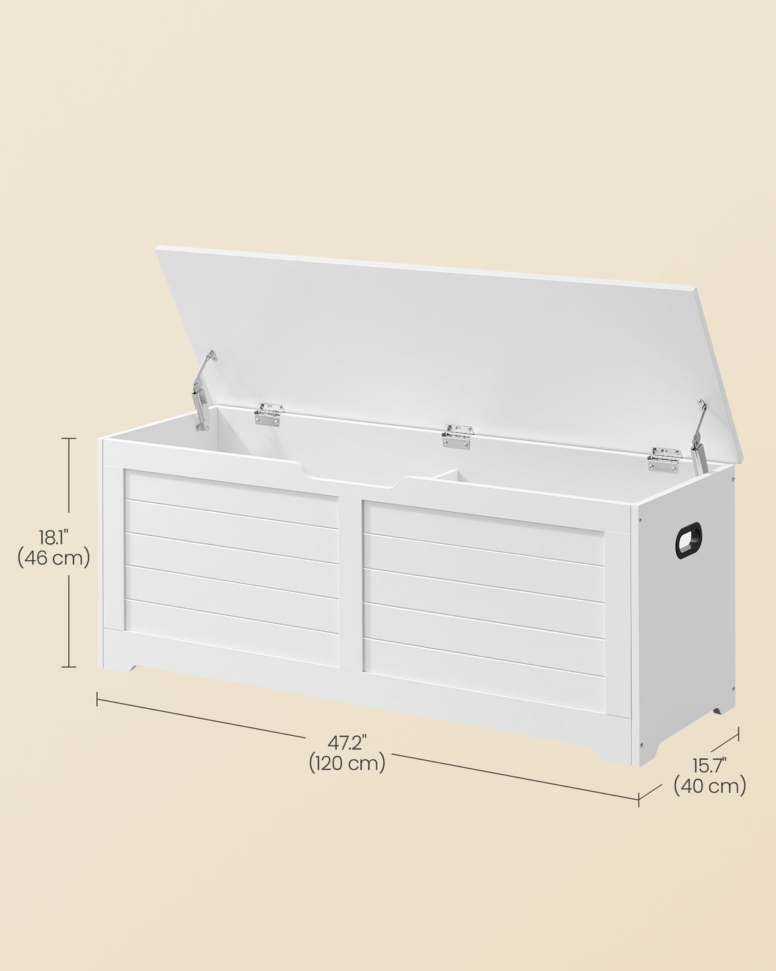 VASAGLE Storage Chest with 2 Safety Hinges – Cloud White