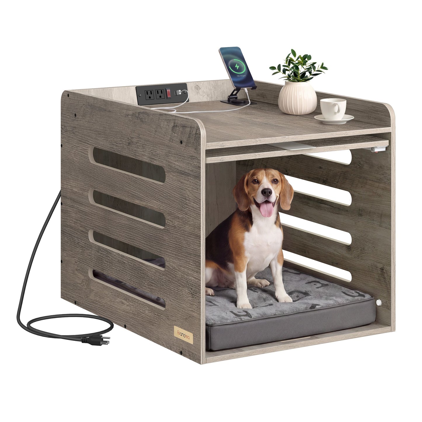 Feandrea Modern Dog Crate Furniture with Flip-Up Hidden Door | UPOC002LK01S