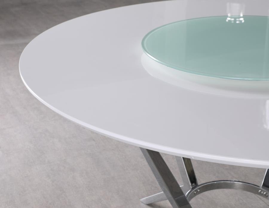 Abby 5-piece Dining Set White and Light Grey 110321-S5 Coaster FredCo