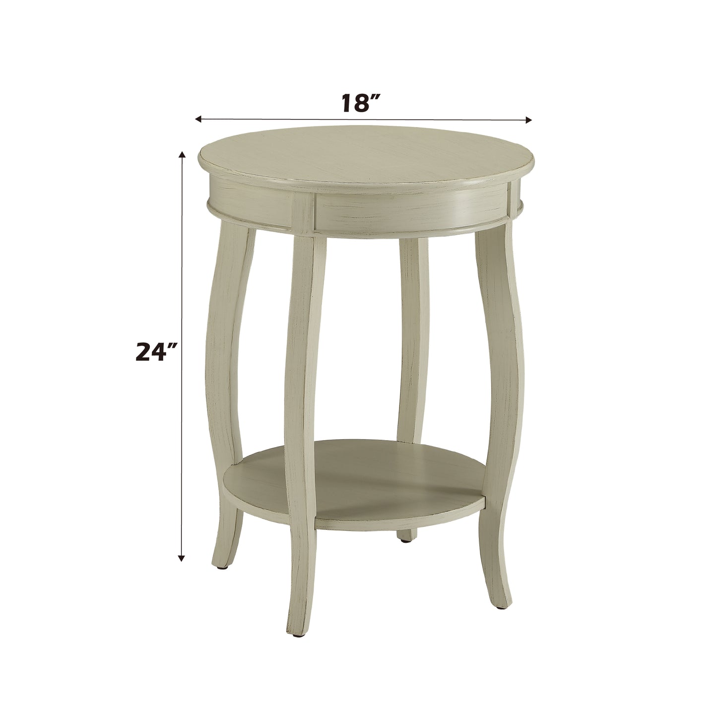 Aberta Antique White Finish Accent Table FredCo