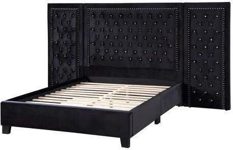 ACME Damazy Eastern King Bed, Black Velvet FredCo