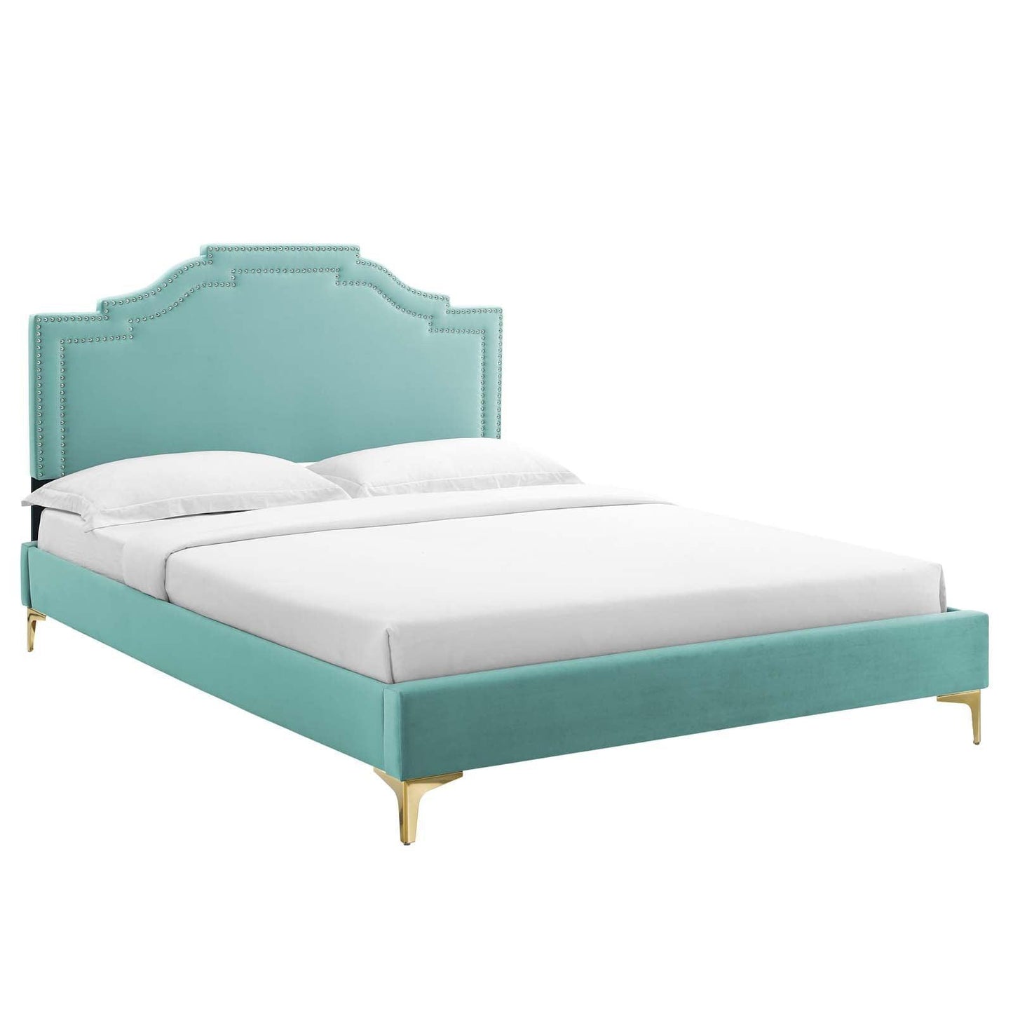 Adelaide Performance Velvet Queen Platform Bed, MOD-6580 FredCo