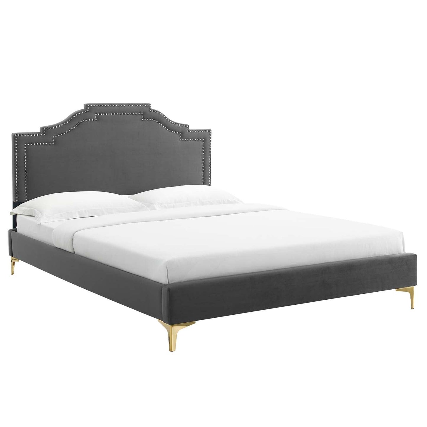 Adelaide Performance Velvet Twin Platform Bed, MOD-6850 FredCo