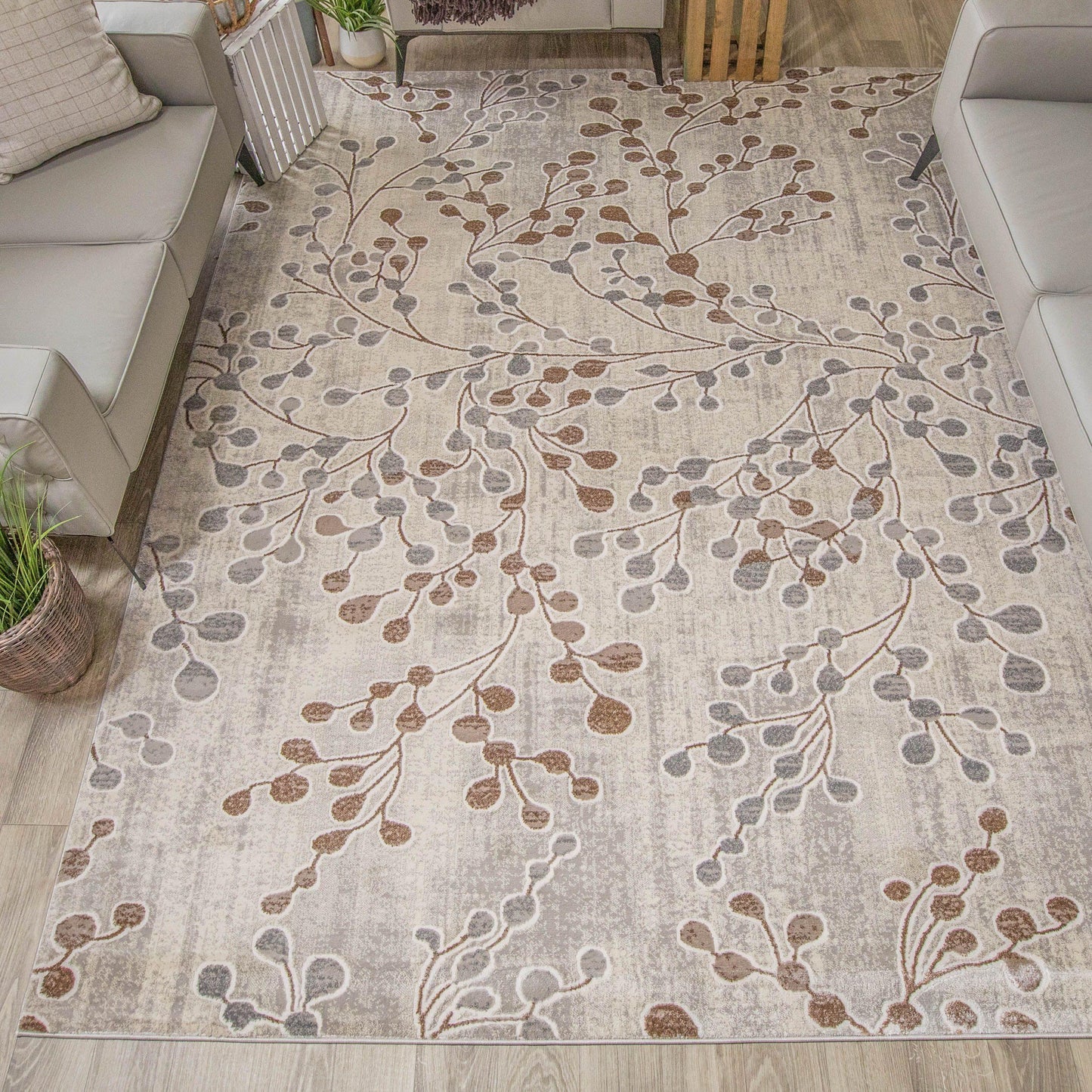 Adsila Modern Floral Iridescent Rug FredCo