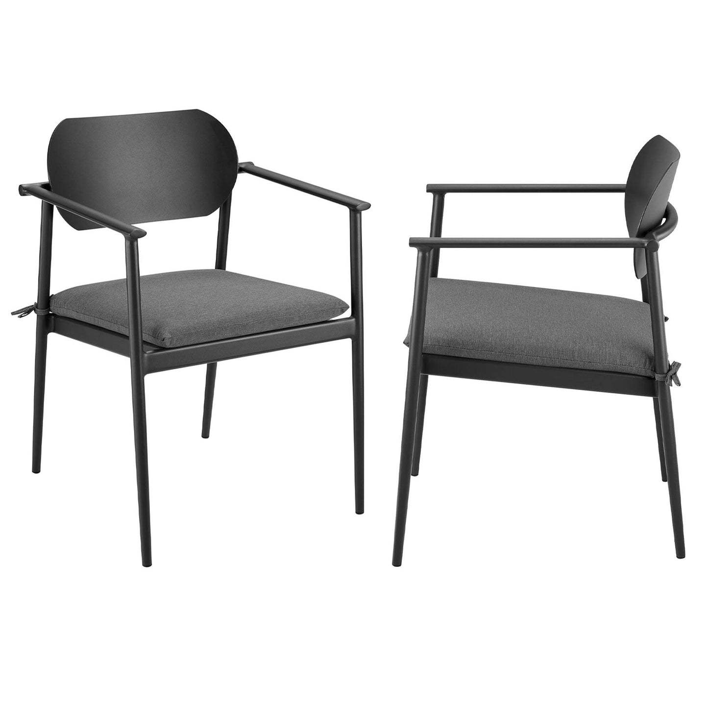 Aeris Stackable Outdoor Patio Aluminum Dining Armchair Set of 2 by Modway FredCo