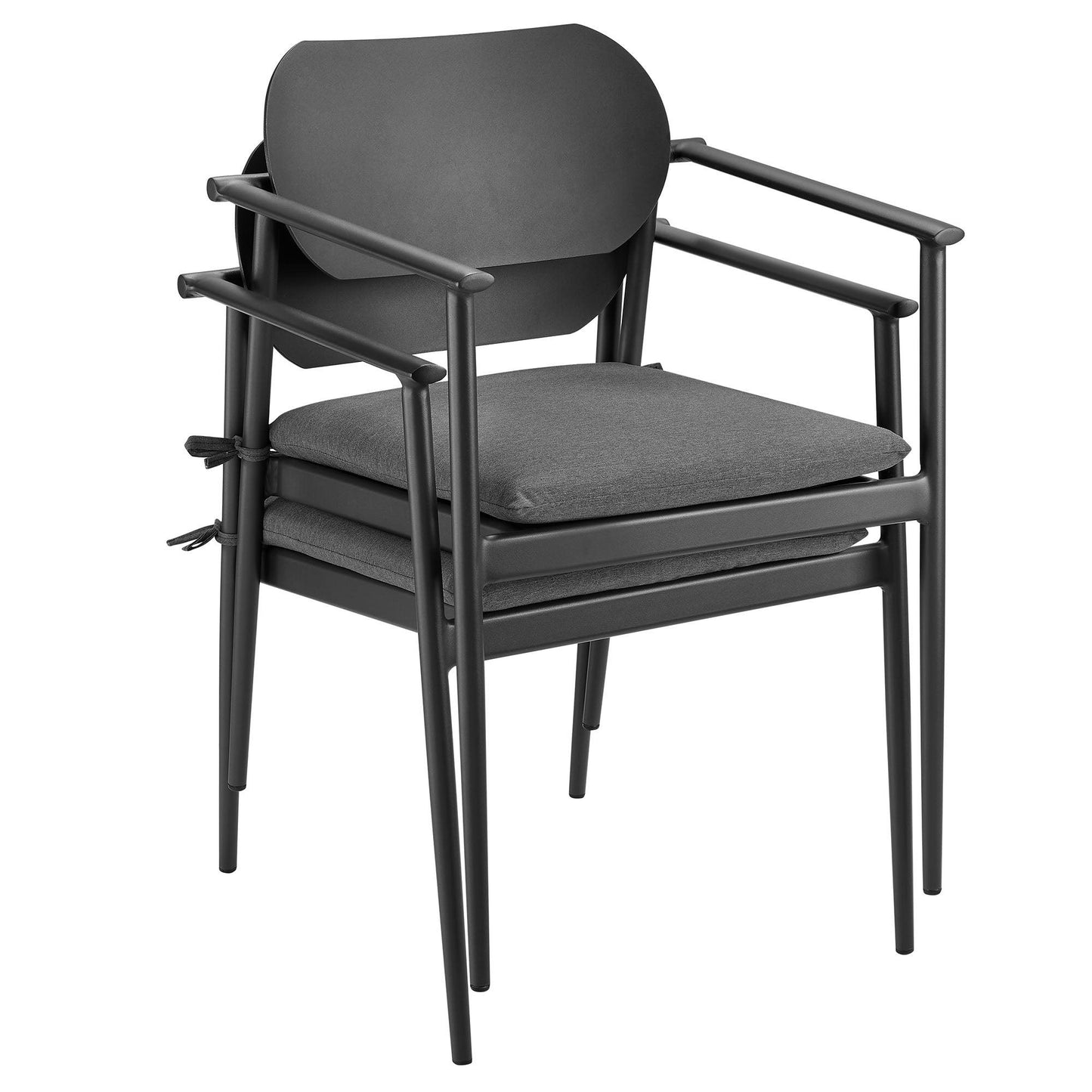 Aeris Stackable Outdoor Patio Aluminum Dining Armchair Set of 2 by Modway FredCo