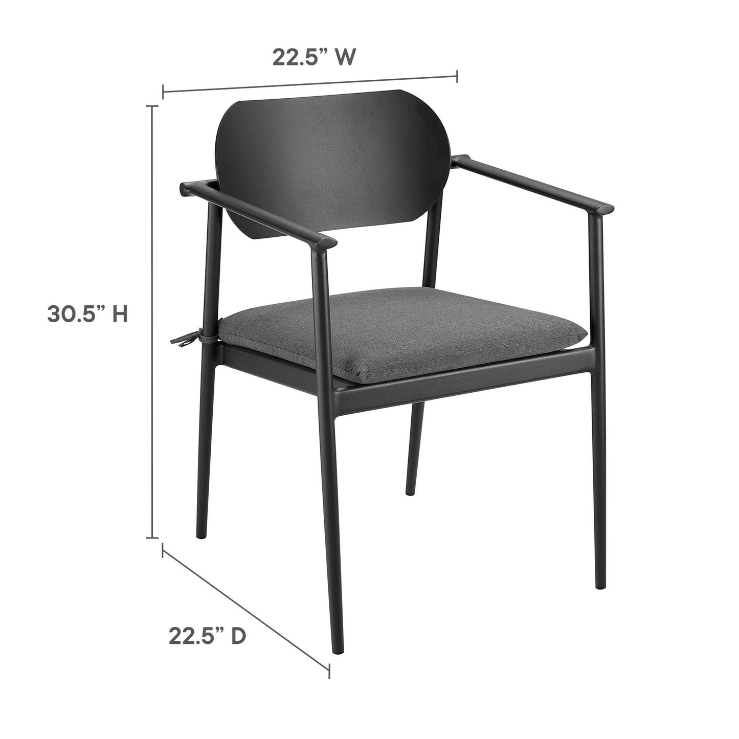Aeris Stackable Outdoor Patio Aluminum Dining Armchair Set of 2 by Modway FredCo