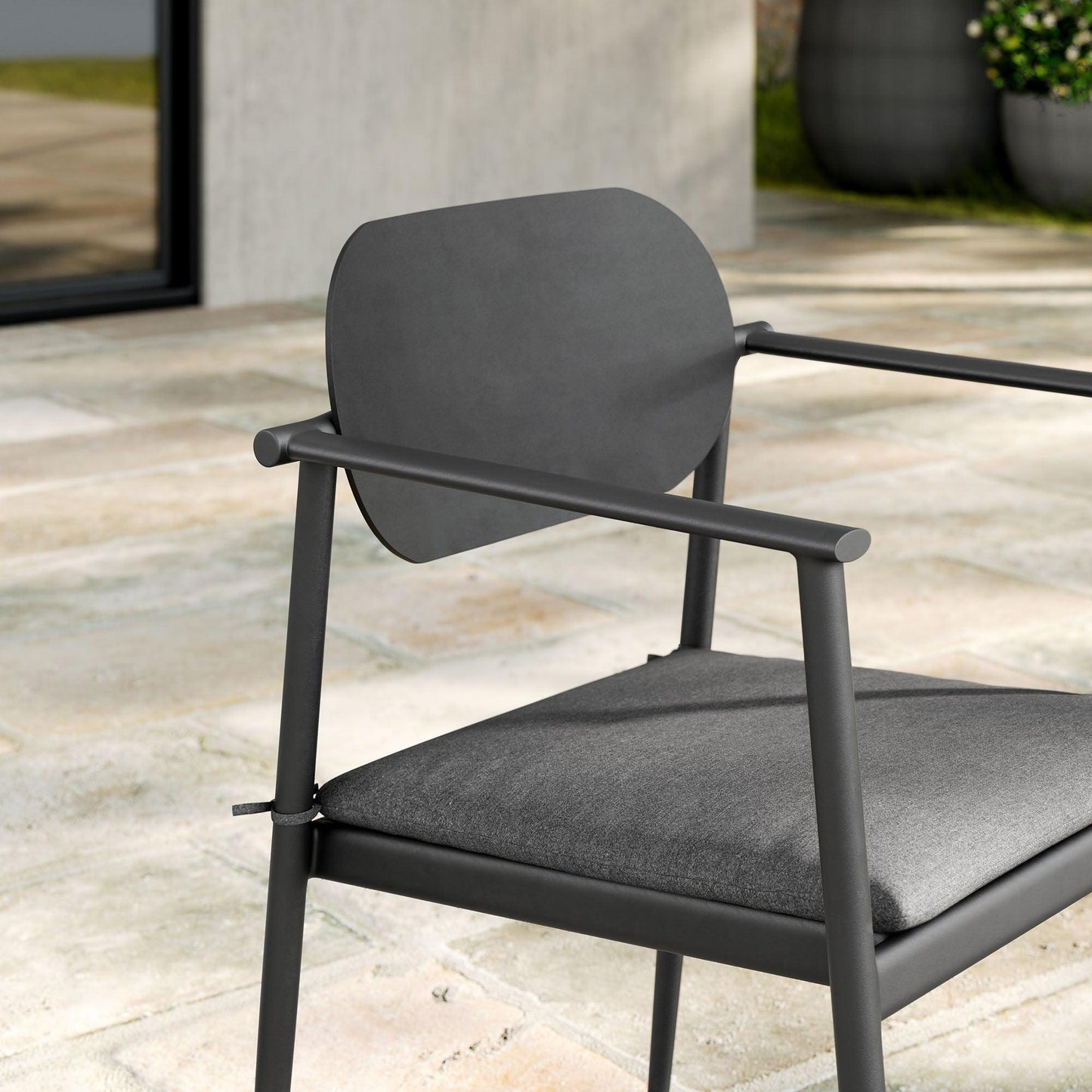 Aeris Stackable Outdoor Patio Aluminum Dining Armchair Set of 2 by Modway FredCo