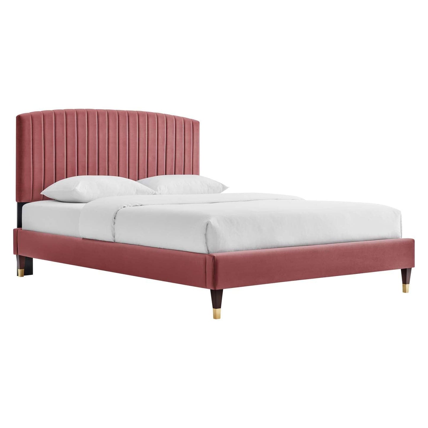 Alessi Performance Velvet Queen Platform Bed, MOD-6284 FredCo