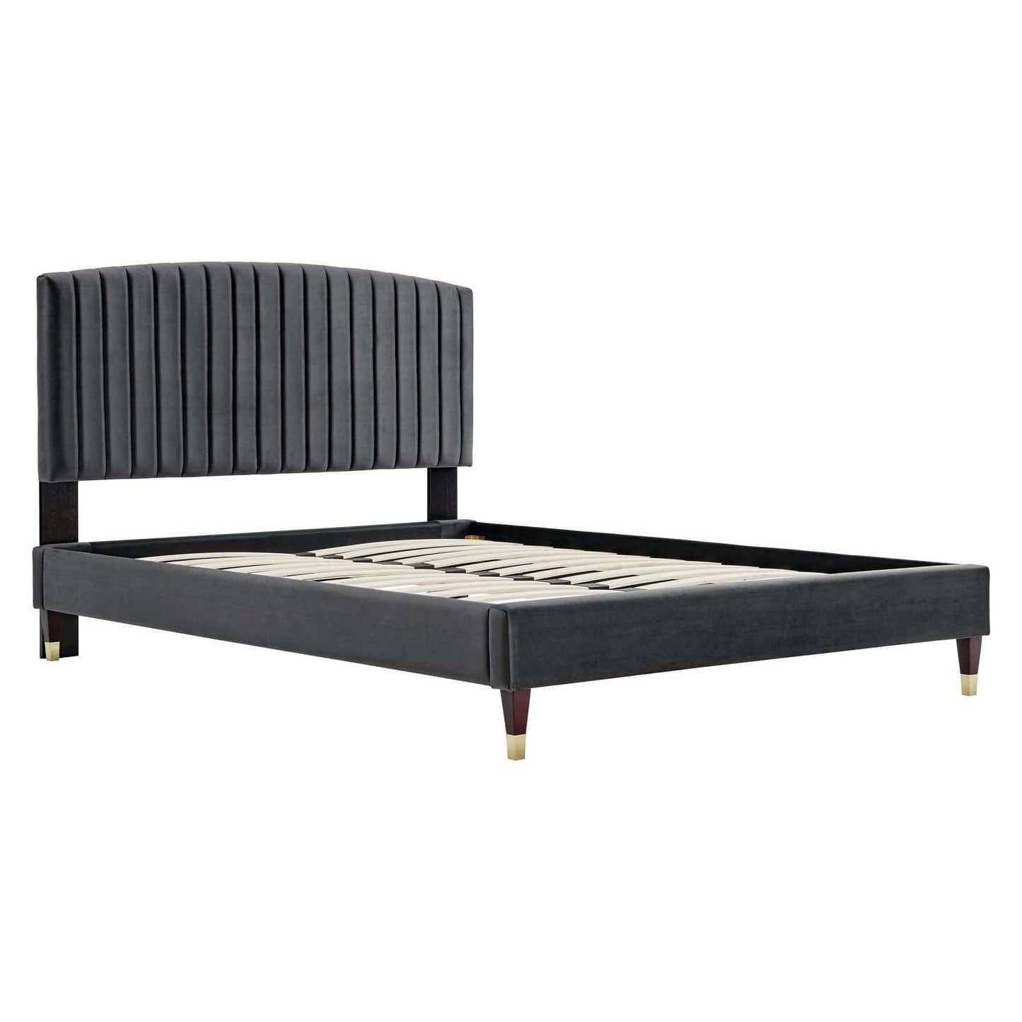 Alessi Performance Velvet Queen Platform Bed, MOD-6284 FredCo