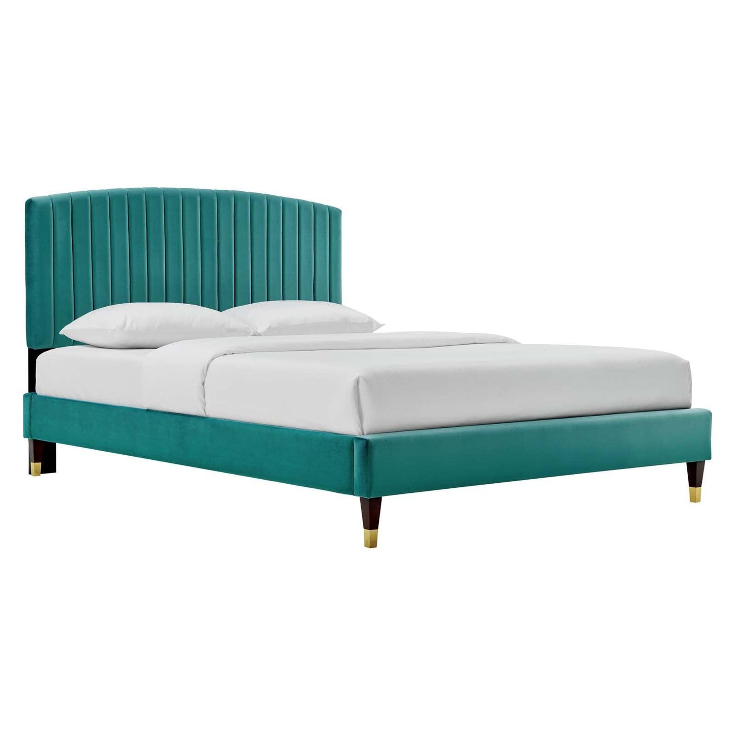 Alessi Performance Velvet Queen Platform Bed, MOD-6284 FredCo