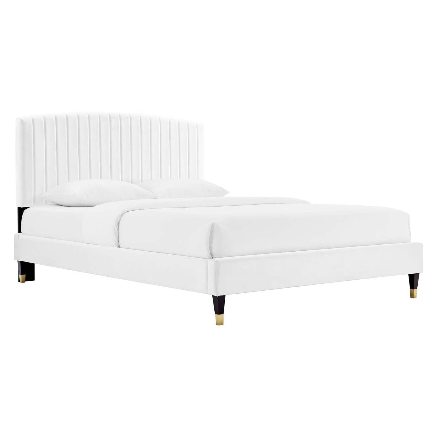 Alessi Performance Velvet Queen Platform Bed, MOD-6284 FredCo