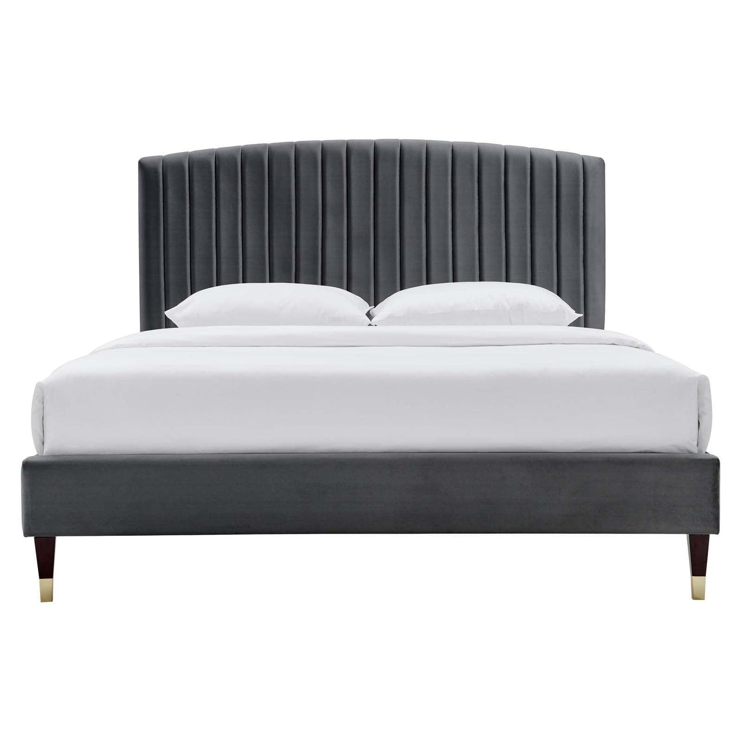 Alessi Performance Velvet Queen Platform Bed, MOD-6284 FredCo
