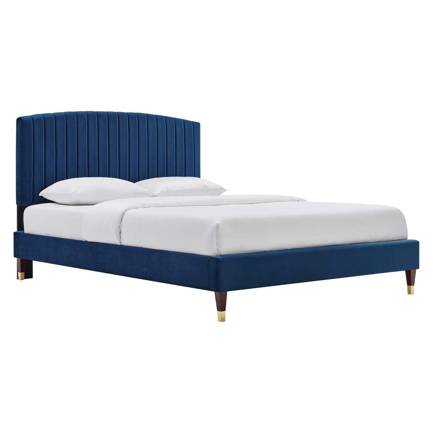 Alessi Performance Velvet Queen Platform Bed, MOD-6284 FredCo
