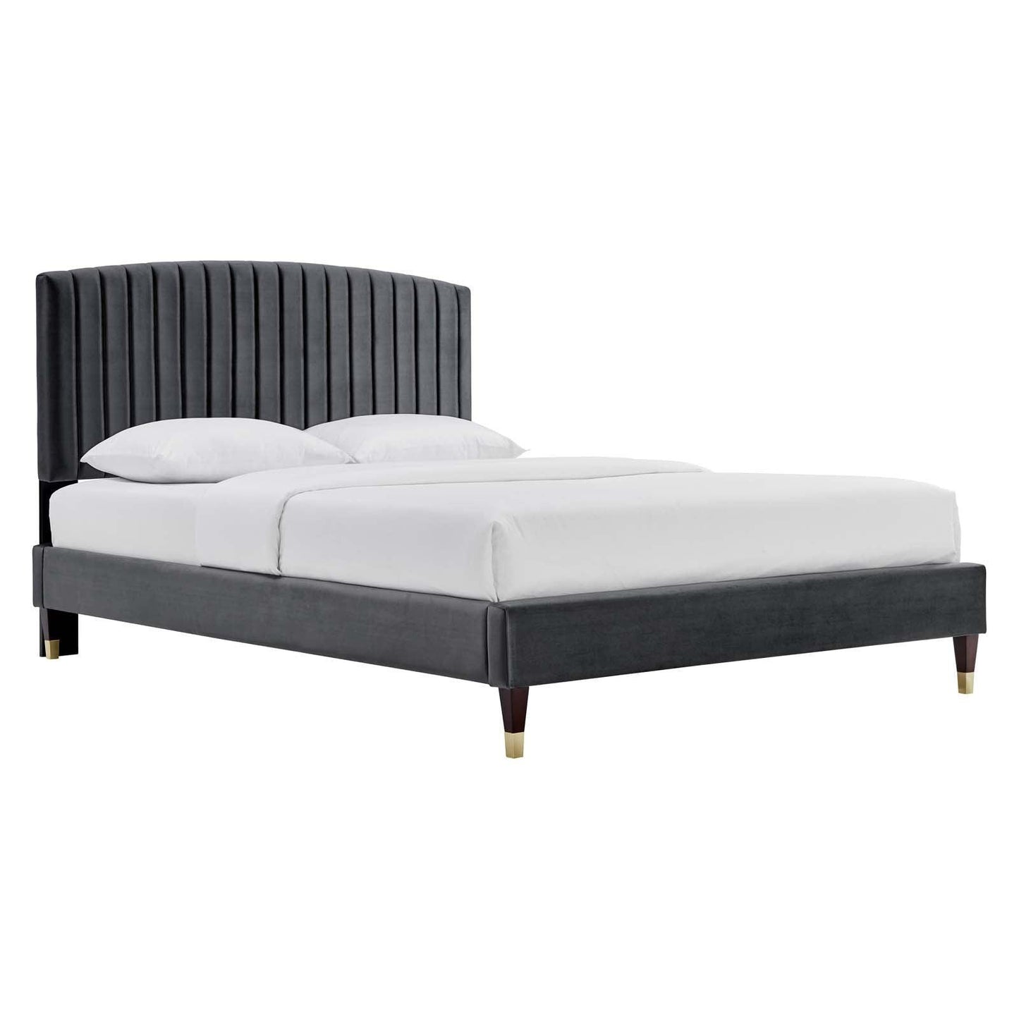 Alessi Performance Velvet Queen Platform Bed, MOD-6284 FredCo