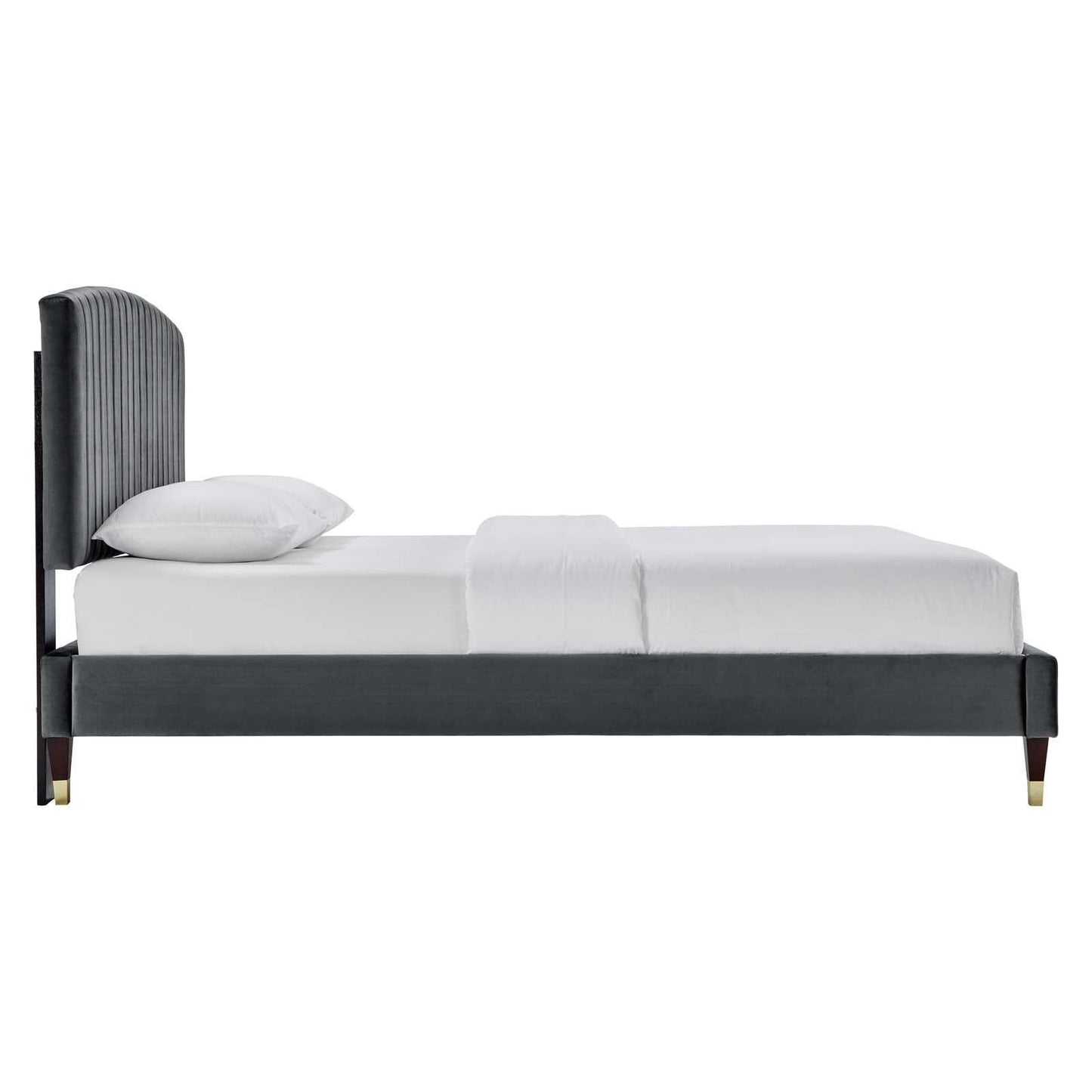 Alessi Performance Velvet Queen Platform Bed, MOD-6284 FredCo