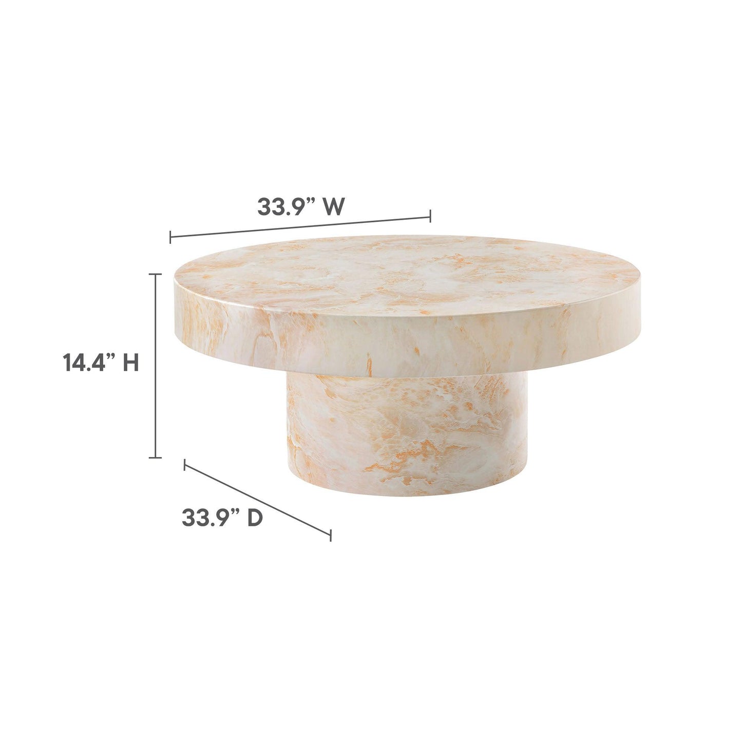 Alora Indoor - Outdoor Patio Concrete Round Coffee Table by Modway EEI-7091 FredCo