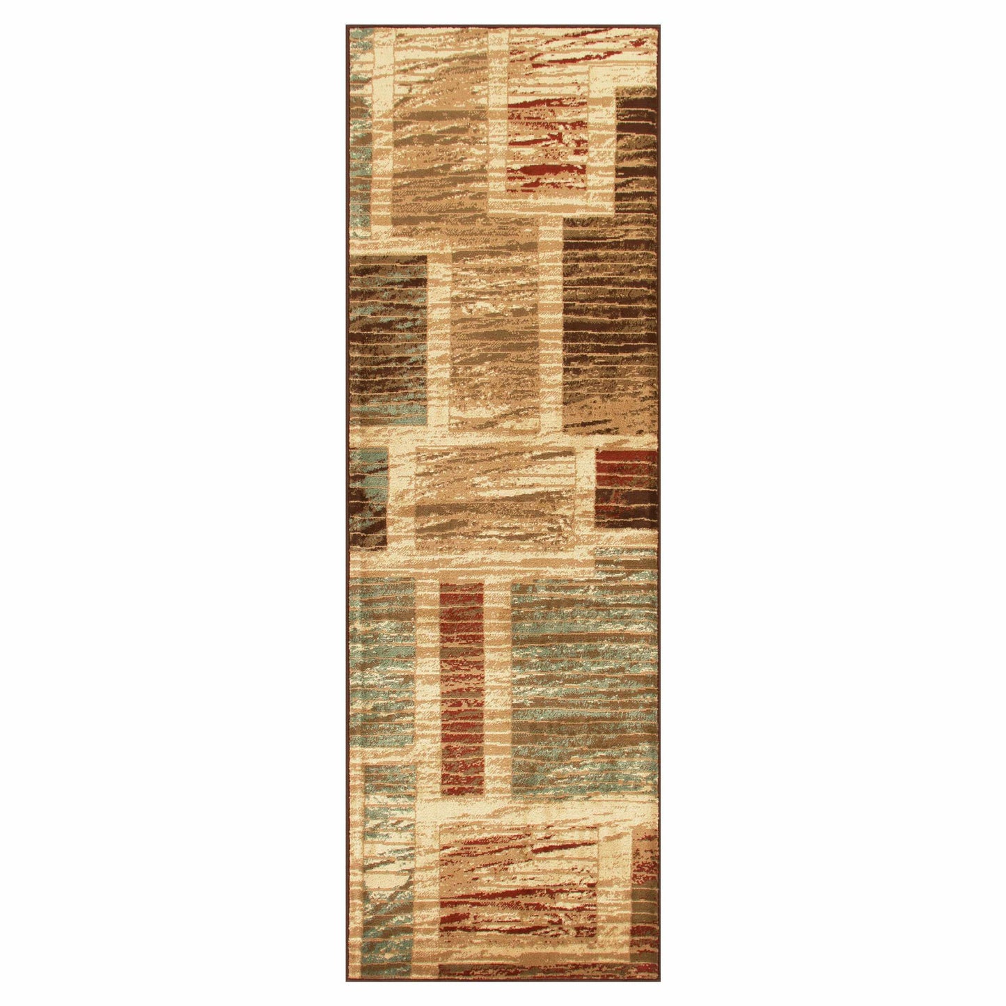 Ammar Rustic Geometric Patchwork Pattern Rug FredCo