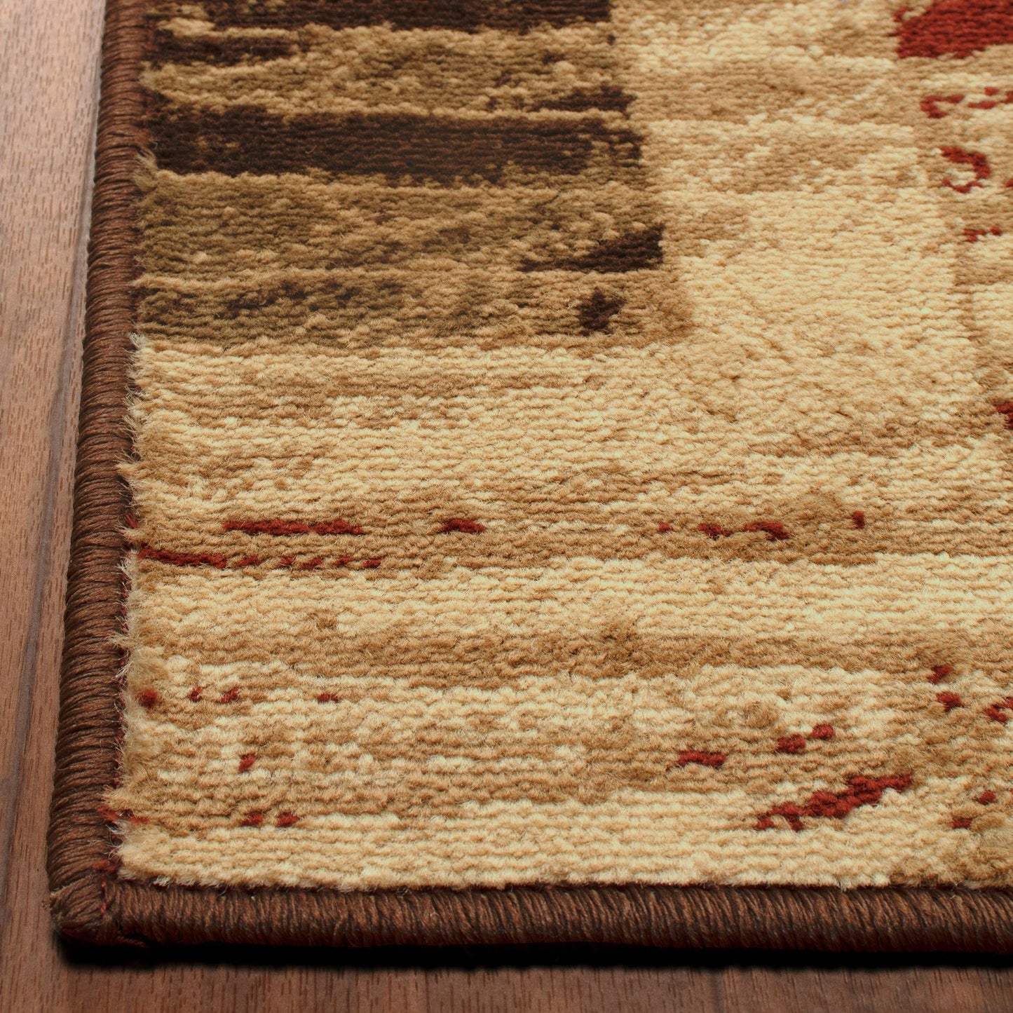 Ammar Rustic Geometric Patchwork Pattern Rug FredCo