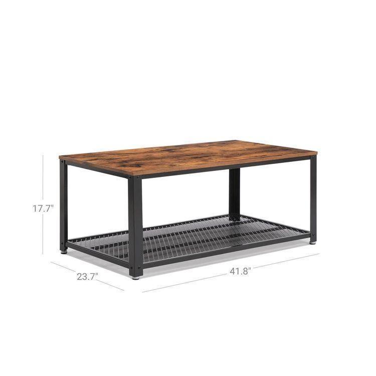 Antique Coffee Table with Iron Frame FredCo