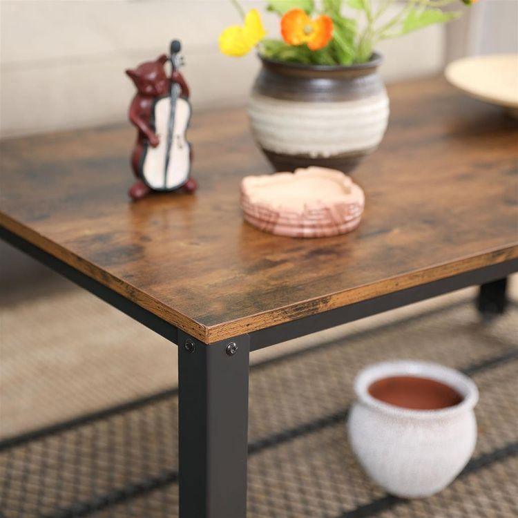 Antique Coffee Table with Iron Frame FredCo