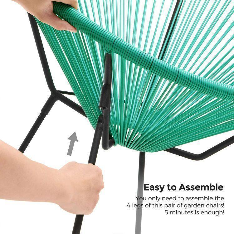 Aqua Green 3-Piece Outdoor Acapulco Chair FredCo