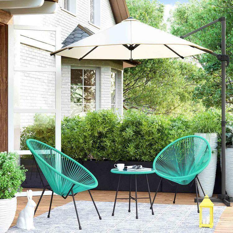 Aqua Green 3-Piece Outdoor Acapulco Chair FredCo