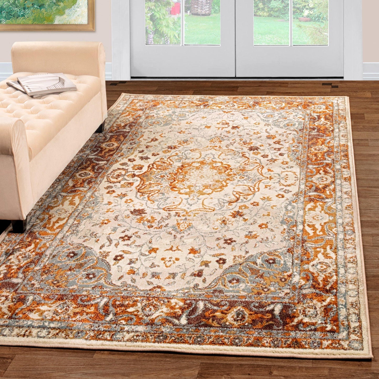Archibold Vintage Traditional Medallion Rug FredCo