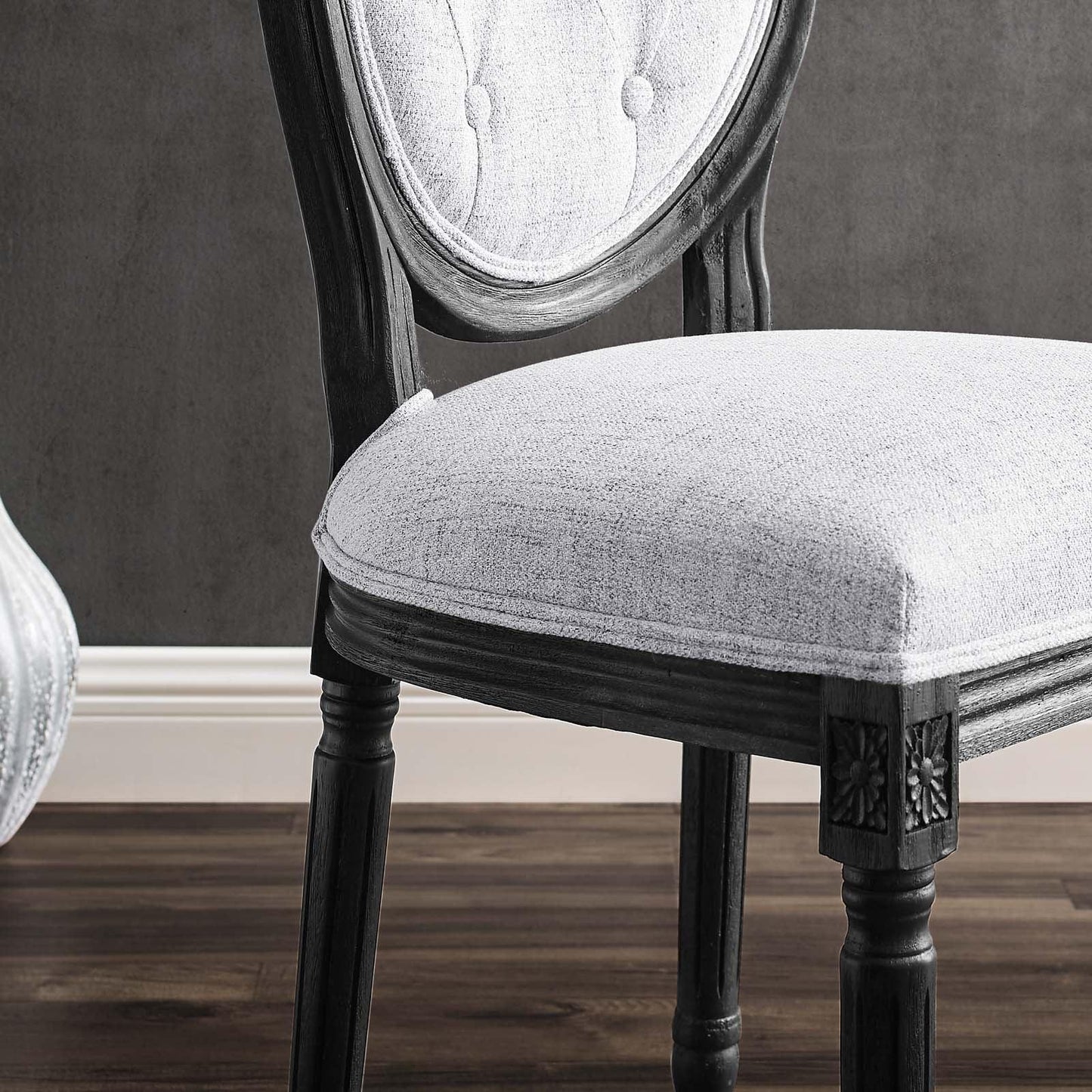Arise Vintage French Upholstered Fabric Dining Side Chair, EEI-4664 FredCo