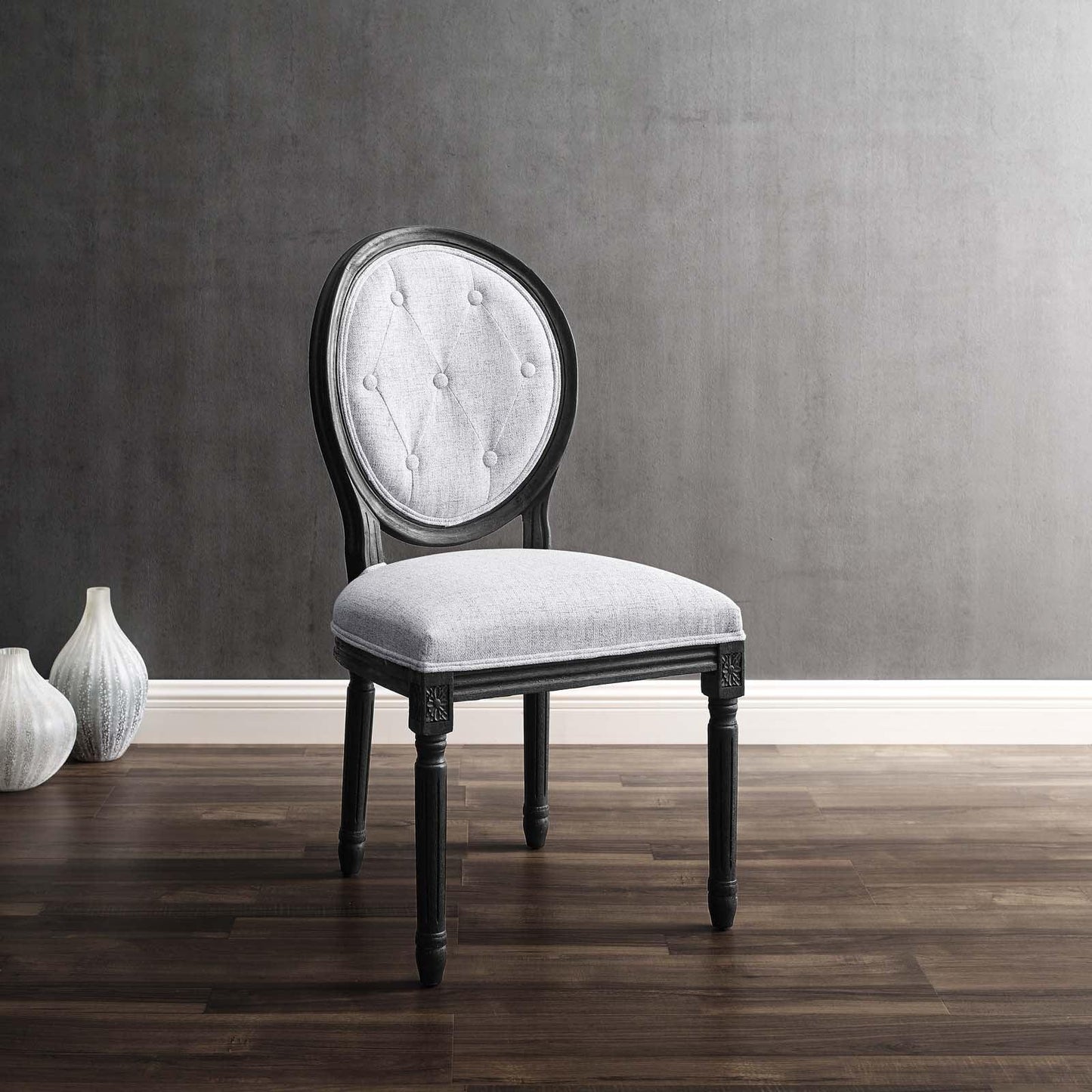 Arise Vintage French Upholstered Fabric Dining Side Chair, EEI-4664 FredCo