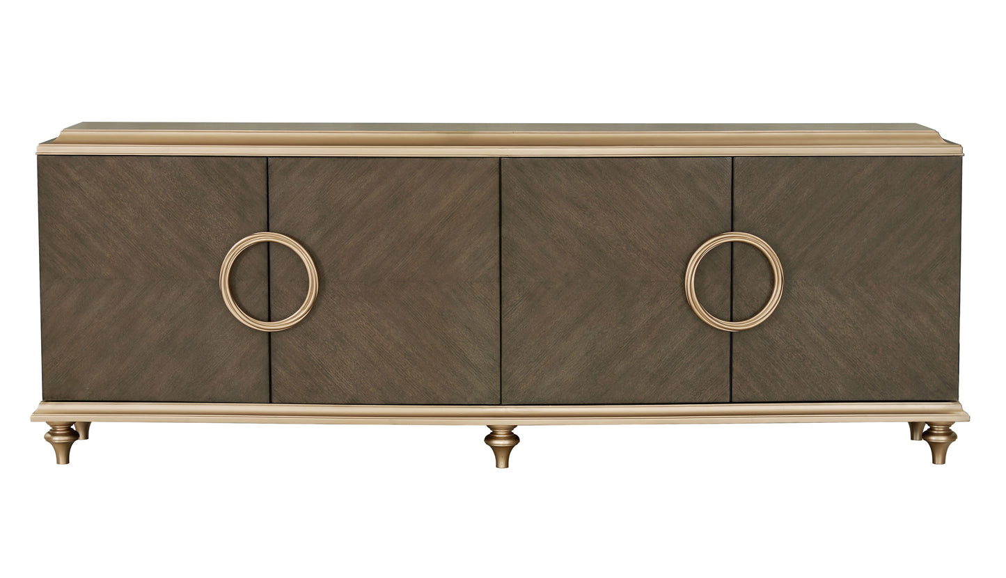 Ashtin Brown Finish Console Cabinet FredCo