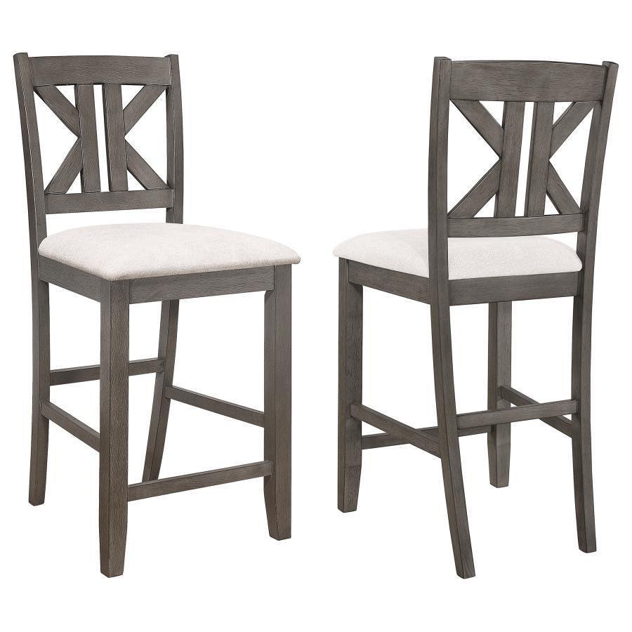 Athens 7-piece Counter Height Dining Set Barn Grey 109858-S7 Coaster FredCo